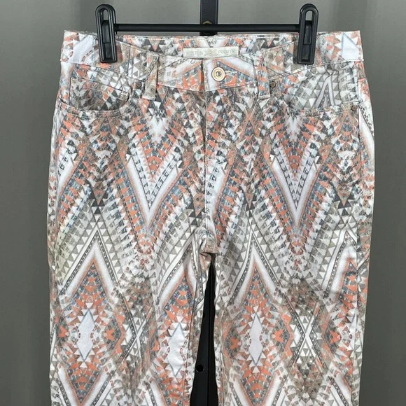 NEW Boston Proper Jeans Womens 4 brown orange aztec western preppy cowgirl - Picture 2 of 11